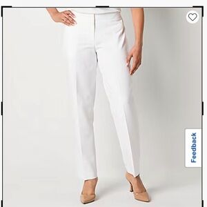 NWOT, Calvin Klein Women's White Straight Leg Pants, Size 2